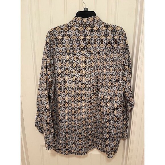 Alan Flusser Geometric Print Button-Down Shirt MEN'S SZ M - Picture 4 of 12